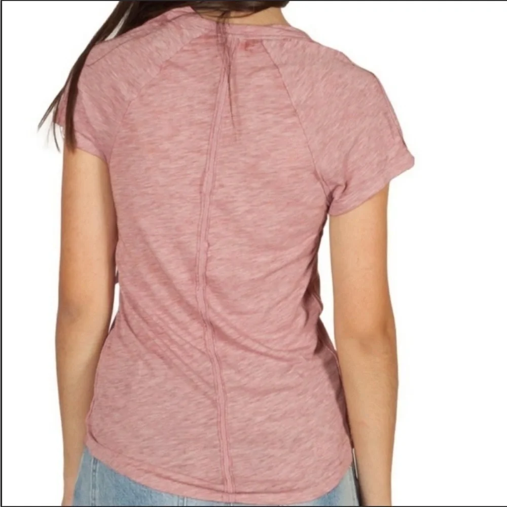 Free People We the Free Pink V Neck Tee New